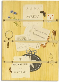 Letter rack Trompe l'Oeil with a magnifying... Letter rack Trompe l'Oeil with a magnifying...