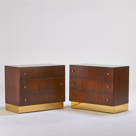 Three Drawer Dressers Pair By Milo Baughman On Artnet