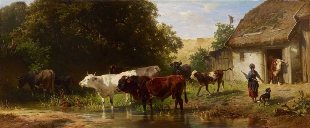 {Herde
91} Austrieb der Herde by Johann Friedrich Voltz on artnet | {Herde
91}