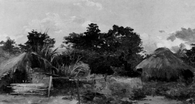 Afrikanische Landschaft Mit Den Hutten Eines Lagers By Ferdinand Lindner On Artnet