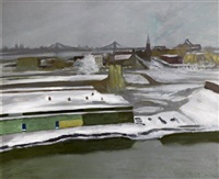 眺望雪中黄昏的长岛市与曼哈顿中城, 2006