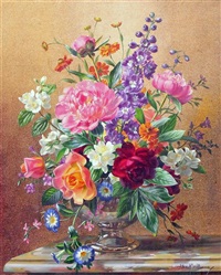 Summer flowers in a glass vase
