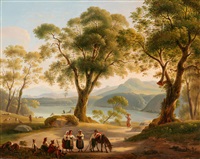 Italian Landscape with a Lake and Shepherds, 1839