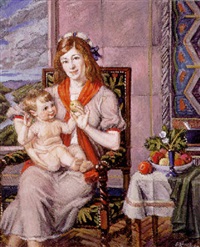 Mutter mit Kleinkind auf dem Schoß..., 1942–1942