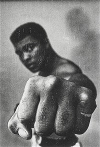 Muhammad Ali showing off his left fist,..., 1966 Muhammad Ali showing off his left fist,..., 1966