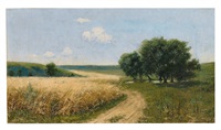 Blick auf Weizenfeld im Sommer, 1889 Blick auf Weizenfeld im Sommer, 1889