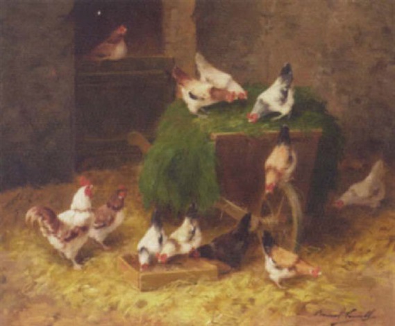 Chickens In A Barn By Alfred Arthur Brunel De Neuville On Artnet