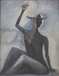 Abstract man with sickle