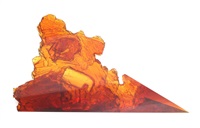 An amber colored optical cut glass object, 1995 An amber colored optical cut glass object, 1995
