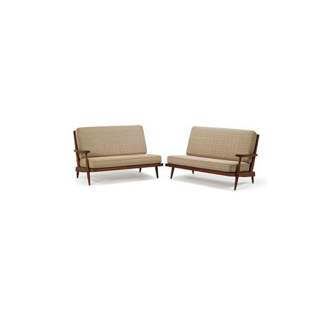 Two Single Arm Cushion Sofas By George Nakashima On Artnet Two Single Arm Cushion Sofas By George Nakashima