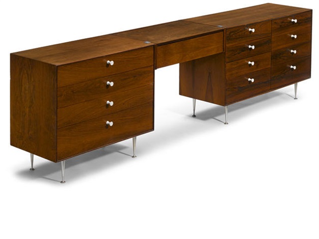 Thin Edge Dresser With Hanging Vanity By George Nelson