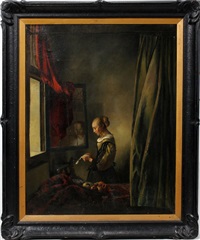 Girl Reading a letter at an open window, 1875–1899 Girl Reading a letter at an open window, 1875–1899