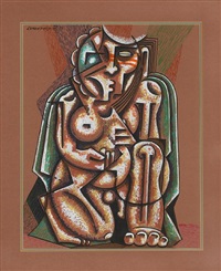 A cubist kneeling figure, 1973