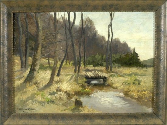 Bachlauf Mit Kleinem Steg Am Waldrand By Fritz Halberg Krauss On Artnet