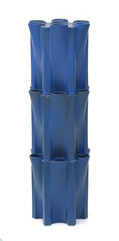 A three-part blue glazed ceramic tulip-vase, 1988 A three-part blue glazed ceramic tulip-vase, 1988