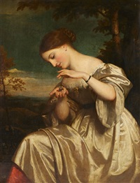 Hans Canon, tillskriven,Flicka med fjäril, 1829–1885 Hans Canon, tillskriven,Flicka med fjäril, 1829–1885