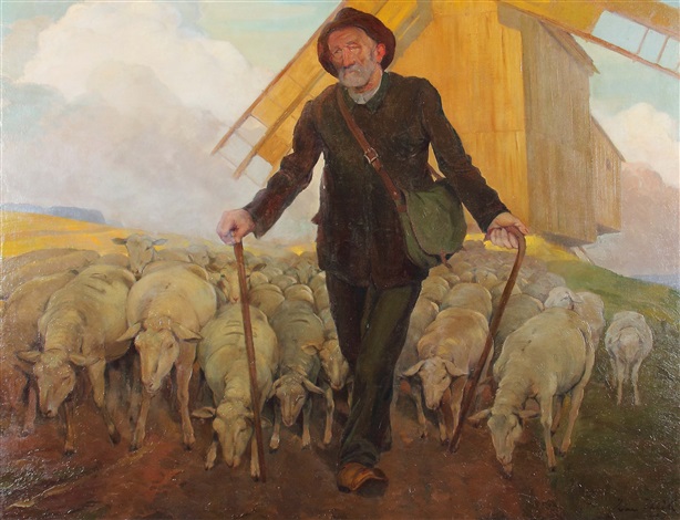 {Herde
16} Schafhirte mit Herde by Ivan Thiele on artnet | {Herde
16}