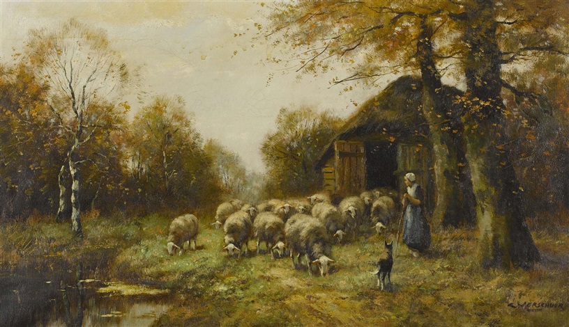 {Herde
40} Schäferin mit Herde by Cornelis Bouter on artnet | {Herde
40}