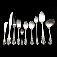 WALLACE GRANDE BAROQUE STERLING SILVER FLATWARE...