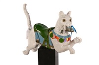 ANTIQUE AMERICAN PAINTED CAROUSEL CAT, 1900