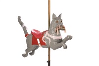 ANTIQUE AMERICAN PAINTED CAROUSEL CAT, 1900