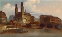 Ansicht auf Zürich von der Limmat aus mit... Ansicht auf Zürich von der Limmat aus mit...