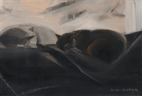 Zwei schlafende Katzen, 1984