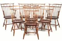 Hand Crafted Birdcage Windsor Chairs (set of 9)