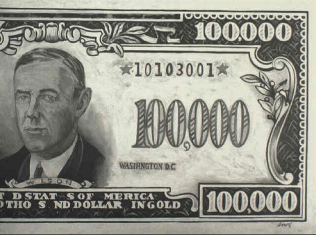 Blue 100 000 Dollar Bill By Robert Dowd On Artnet