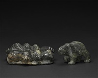 A walking bear and A circle of musk oxen (2..., 1981