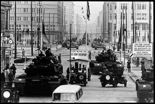 Russian Tanks Confronting American Tanks Friedrichstrasse Berlin By Will Mcbride On Artnet