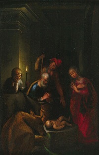 Anbetung des Kindes im Schein einer Fackel., 1530 Anbetung des Kindes im Schein einer Fackel., 1530