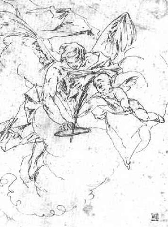 Engel Und Putto Auf Einer Wolke By Paul Troger On Artnet