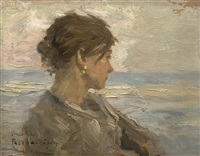 Junge Frau am Meer, 1900