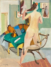Nude seen from the back, 1943