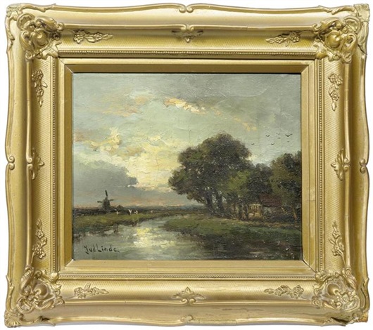 Holländische Flusslandschaft mit Mühle by Jan van der Linde on artnet Holländische Flusslandschaft mit Mühle by Jan van der Linde on artnet