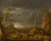 Stormy landscape with three witches (after Shakespeare's Macbeth)