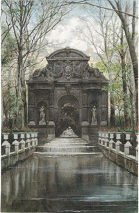 Der Medici Brunnen im Jardin de Luxembourg in... Der Medici Brunnen im Jardin de Luxembourg in...