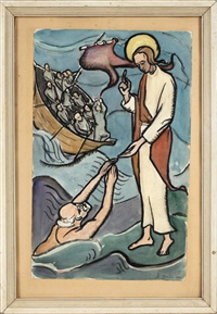 Christus wandelt auf dem Meer zur Rettung des... Christus wandelt auf dem Meer zur Rettung des...