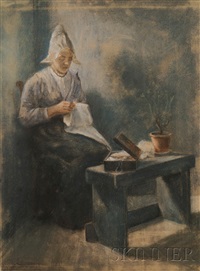 The fisher's wife handworking, 1881