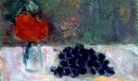 Stillleben mit Blumen und Traube, 1985–1985 Stillleben mit Blumen und Traube, 1985–1985