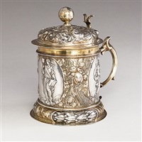 A parcel-gilt silver tankard