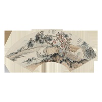 为溥伒作茅屋高士图
