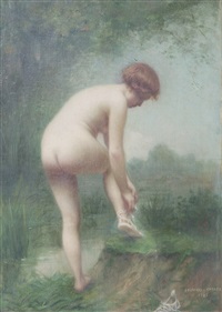 Baigneuse se déchaussant, 1925, 1925