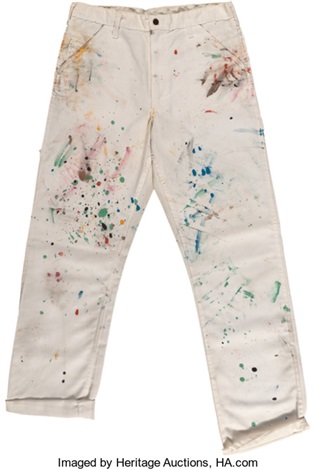 white paint on jeans