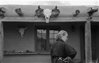 Georgia O'Keeffe on her portal. Abiquiu, New...