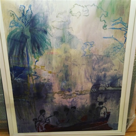 peter doig figures in red boat