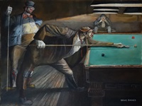 Title Unknown (Two Clowns Playing Pool as...