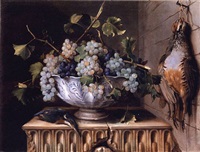 Nature morte aux raisins, perdrix et... by Pierre Dupuis