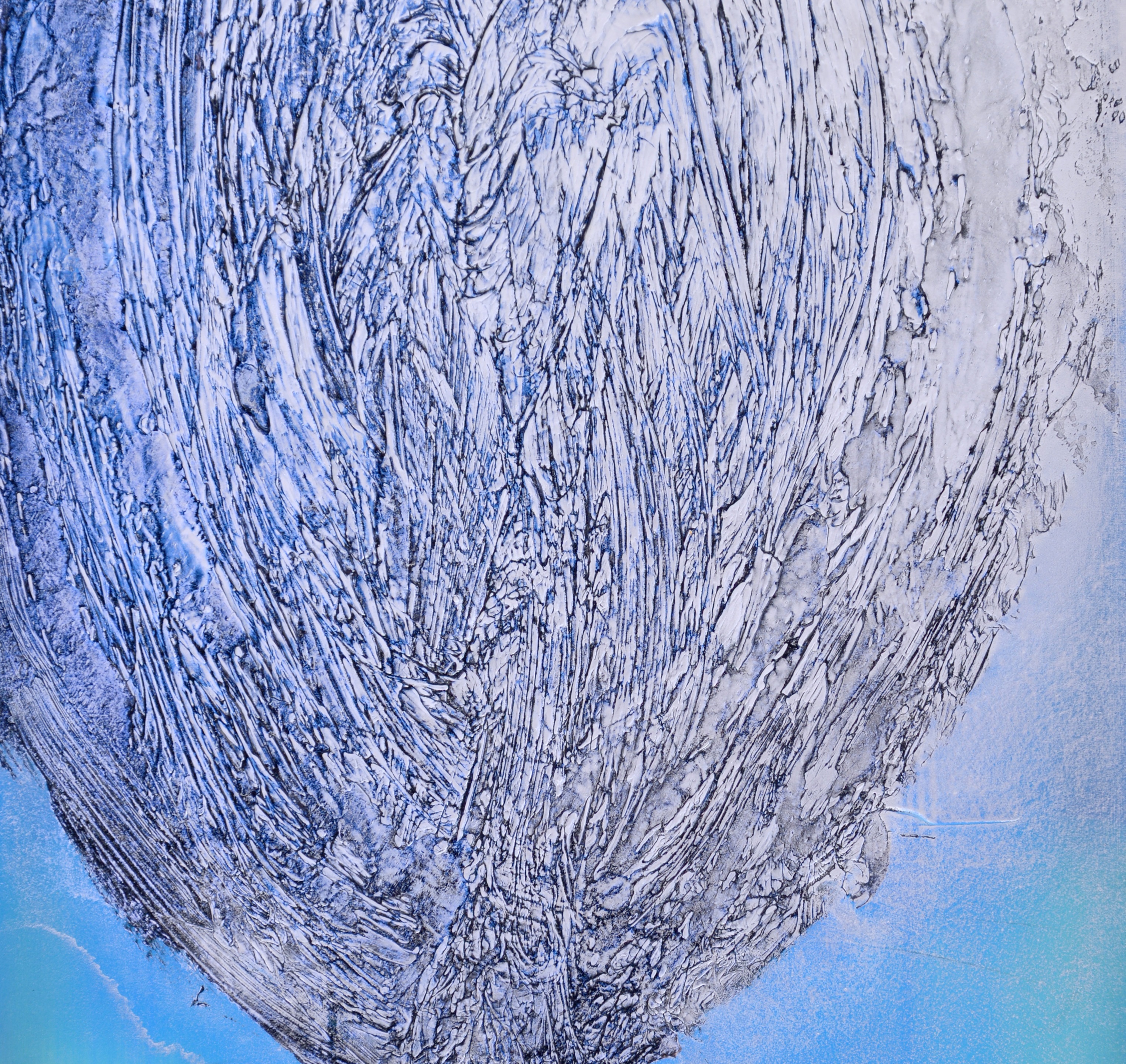 Becoming 2 Lush Blue And Silver Vertical Abstraction Of A Galaxy In Formation By Alice Teichert On Artnet